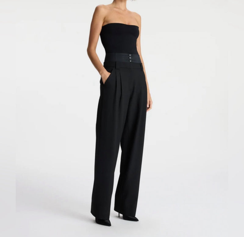 A.L.C Brady Satin Contrast Pant - Black