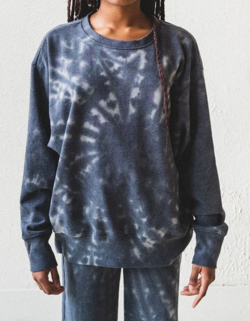 LACAUSA Slater Sweatshirt - Smokey Quartz Tie Dye