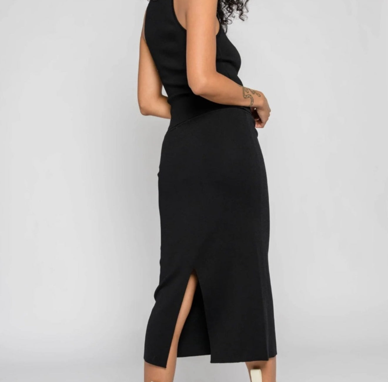 Ragdoll LA Sculpted Knit Skirt - Black
