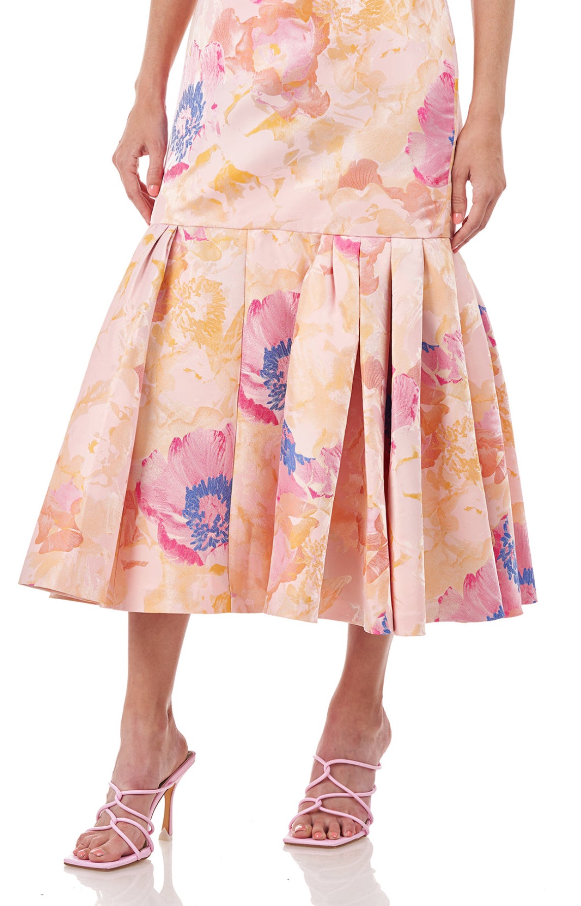 Kay Unger Fiora Tea Length Dress - Tangerine