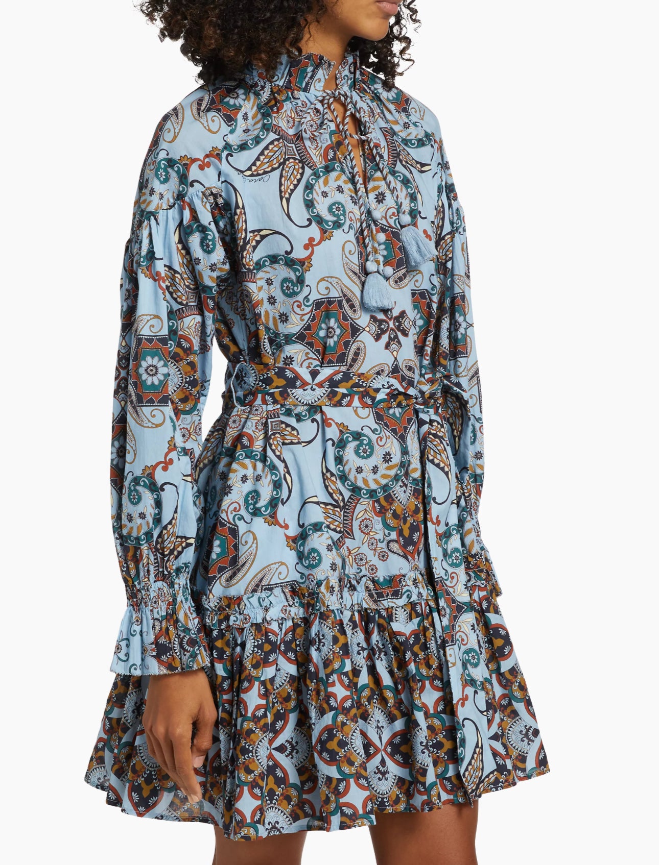 Cara Cara Poppy Paisley Belted Minidress