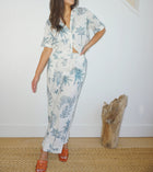 NIBI MTK Cali Cropped Shirt - Faded Teal Palms