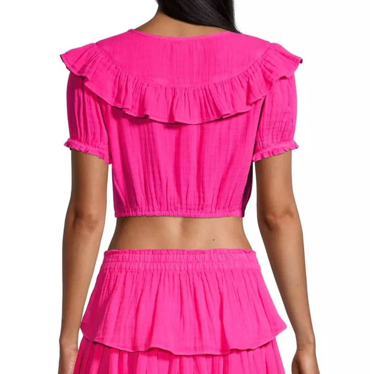 LoveShackFancy Elania Top - Flirty Fuchsia
