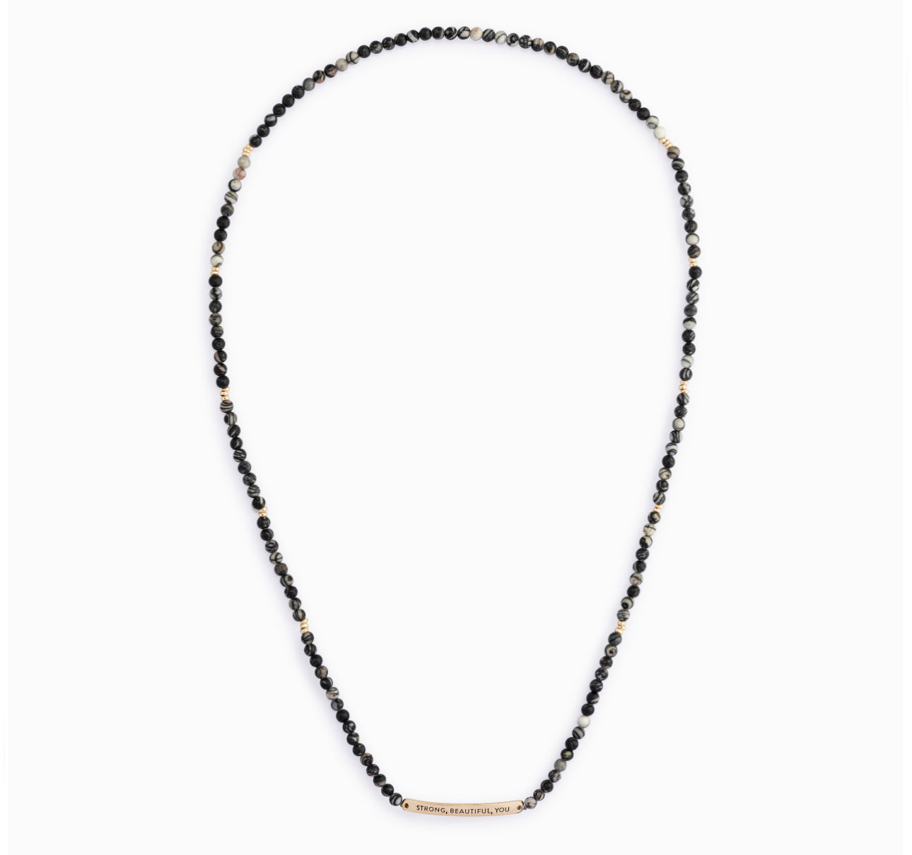 DEMDACO Strong-Beautiful-You Necklace/Bracelet - Black Mix