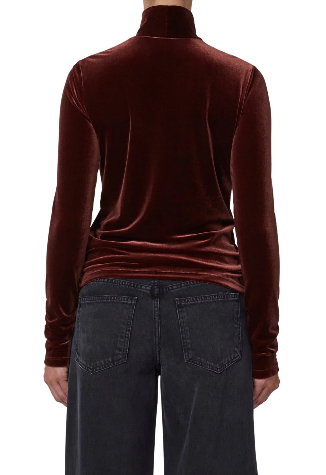 AGOLDE Pascale Turtleneck Top - Chocolate Milk