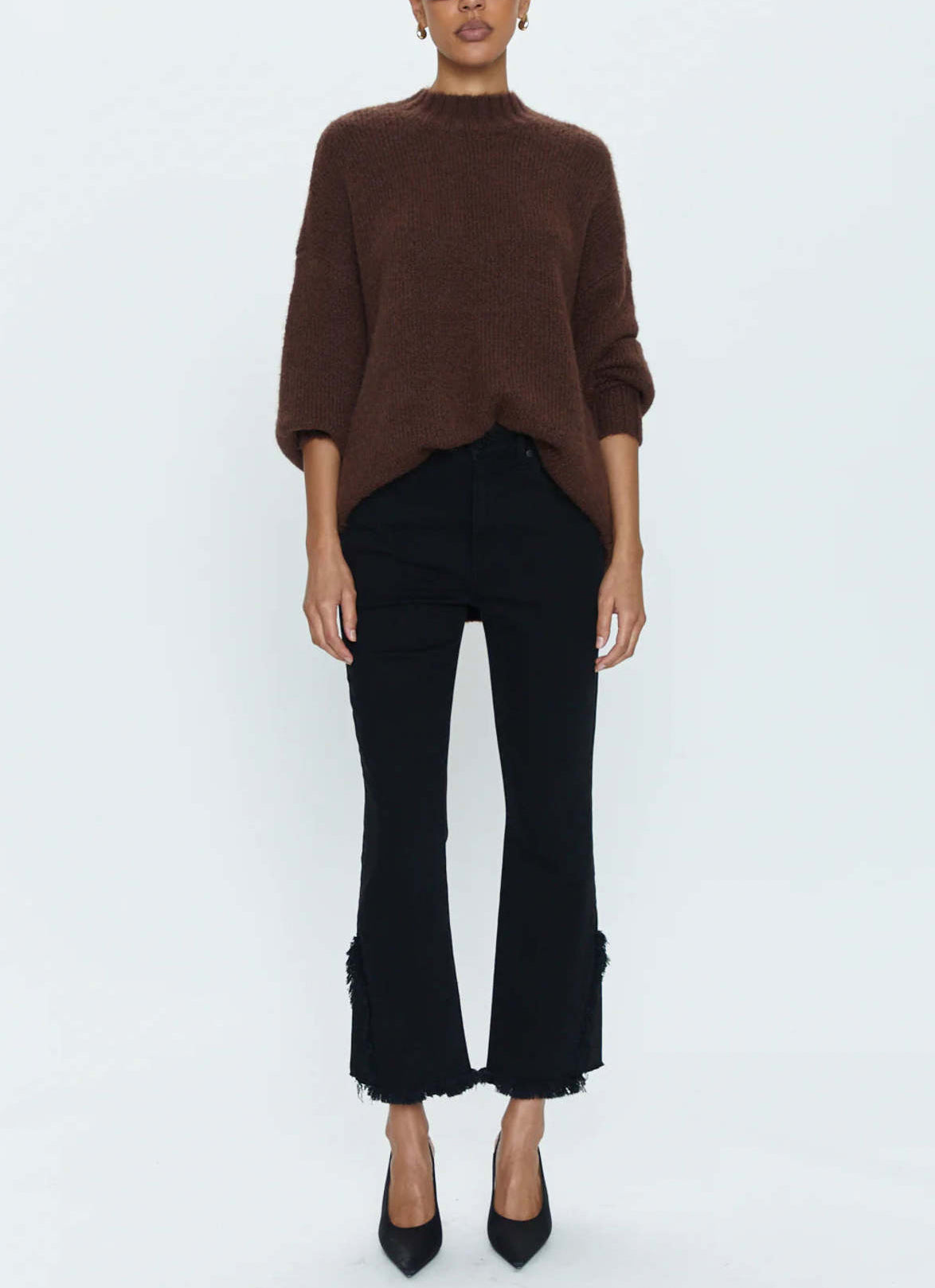 Pistola Lennon Frayed Crop - Blackbird