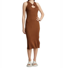 dh New York Addison Rib Knit Midi Dress - Chestnut