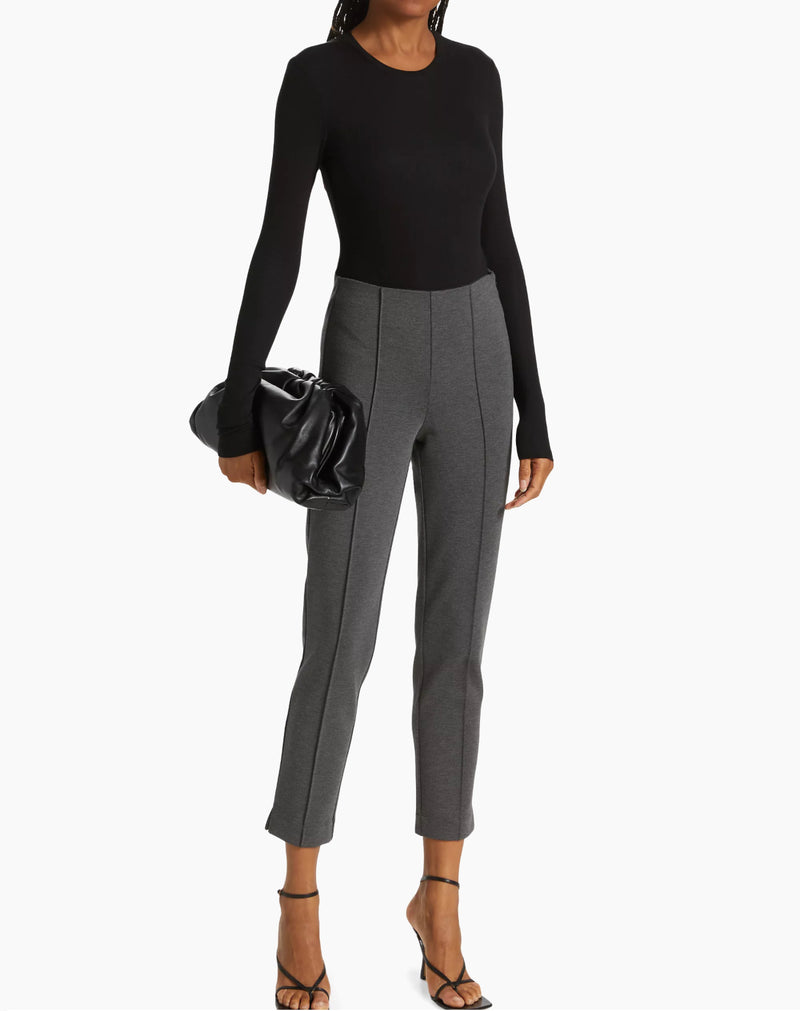 ATM Anthony Thomas Melillo High Rise Stretch Ponte Pants - Heather Charcoal