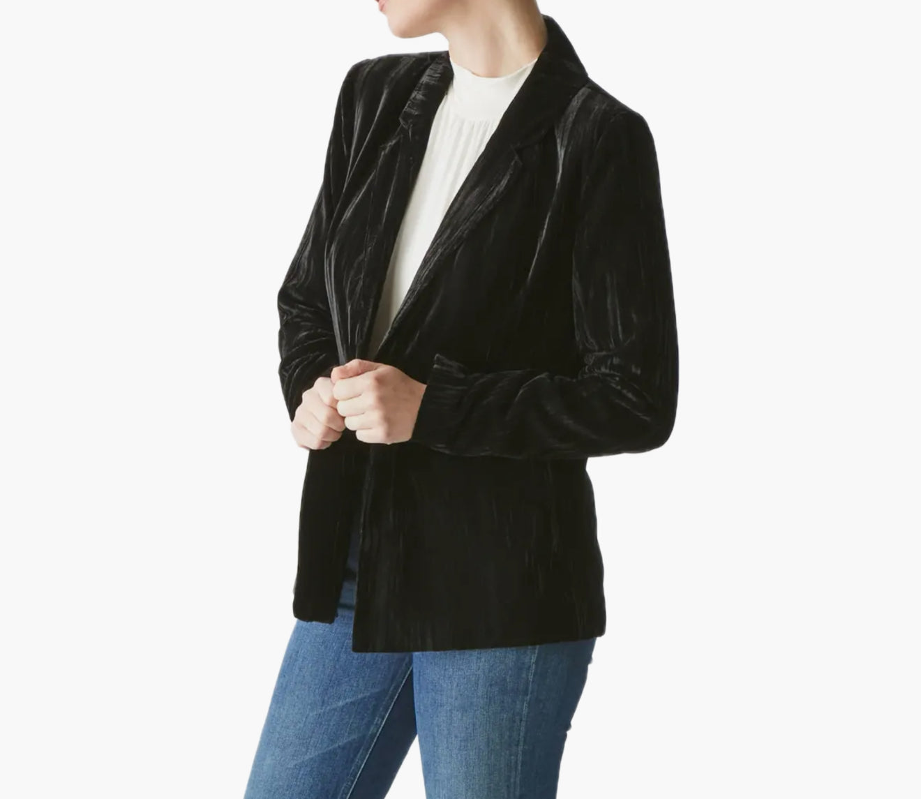Michael Stars Darby Crushed Velvet Blazer - Black