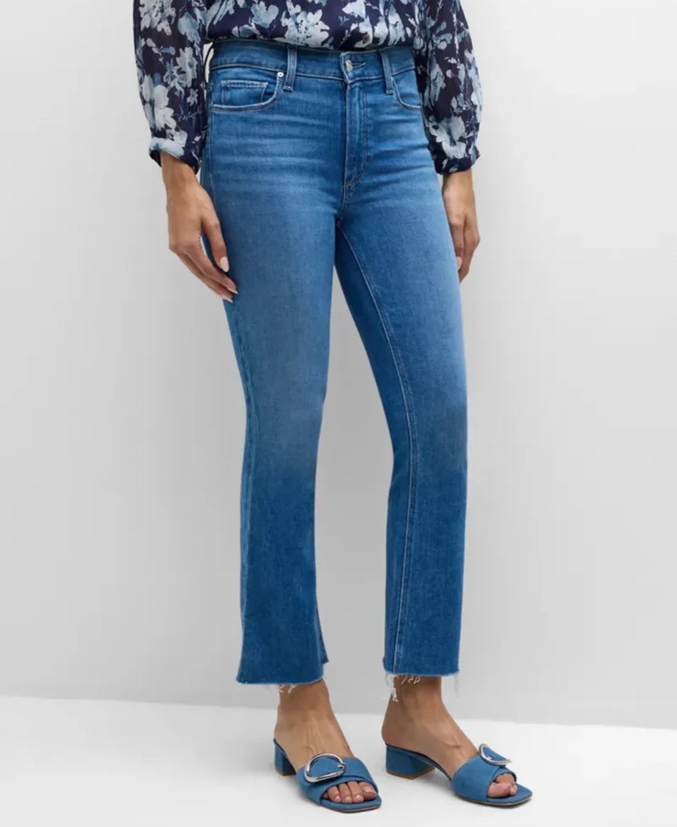 Paige Colette Crop Flare W/ Raw Hem - Starlet