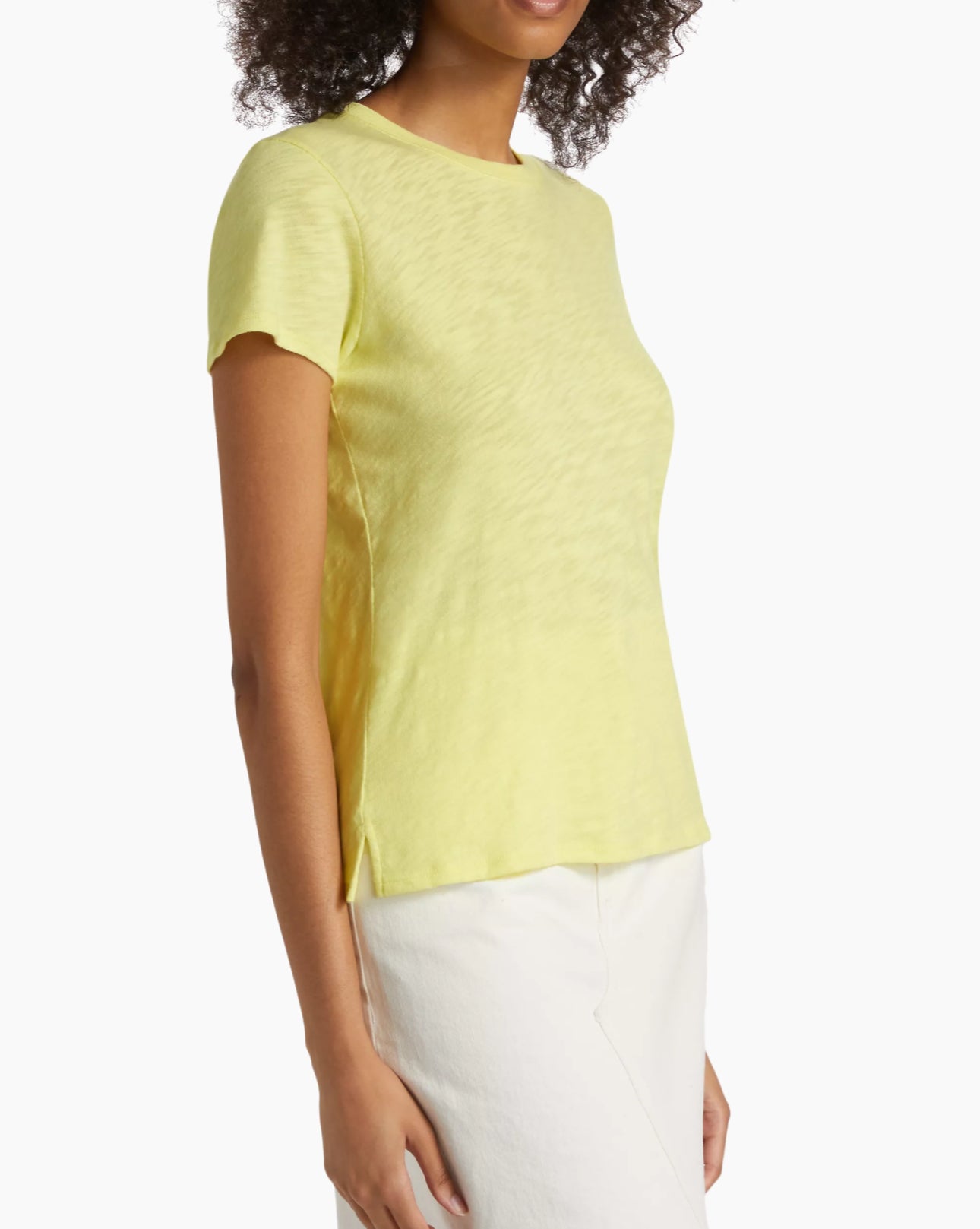 ATM Slub Jersey Schoolboy Crew Neck Tee - Lemon Chiffon