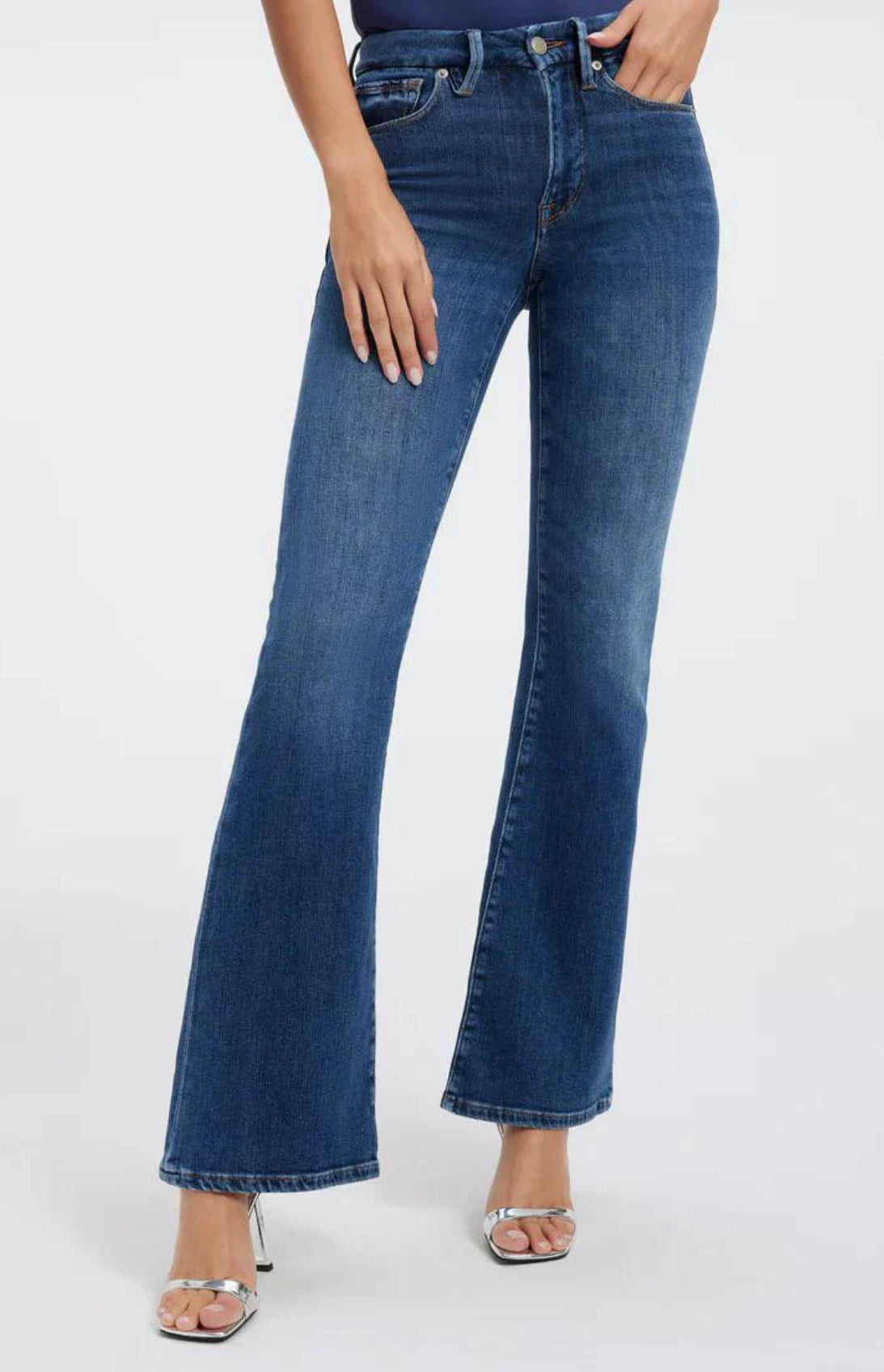 Good American Good Legs Flare Cashmere Jean - Indigo 329