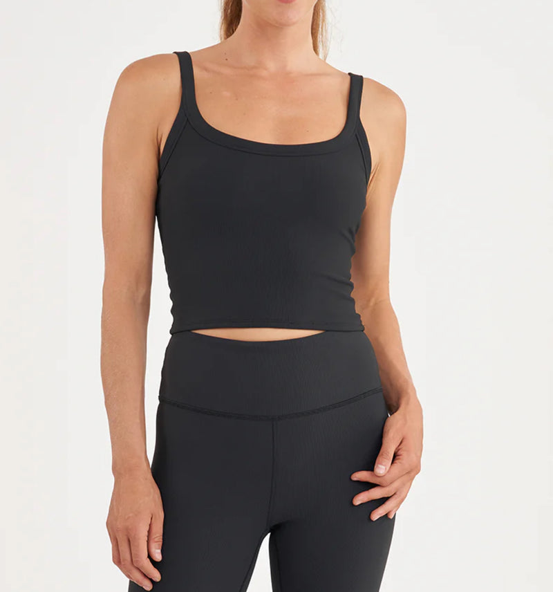 Thrive Société Rib Bra Tank - Black