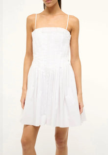 STAUD Bella Mini Dress - White