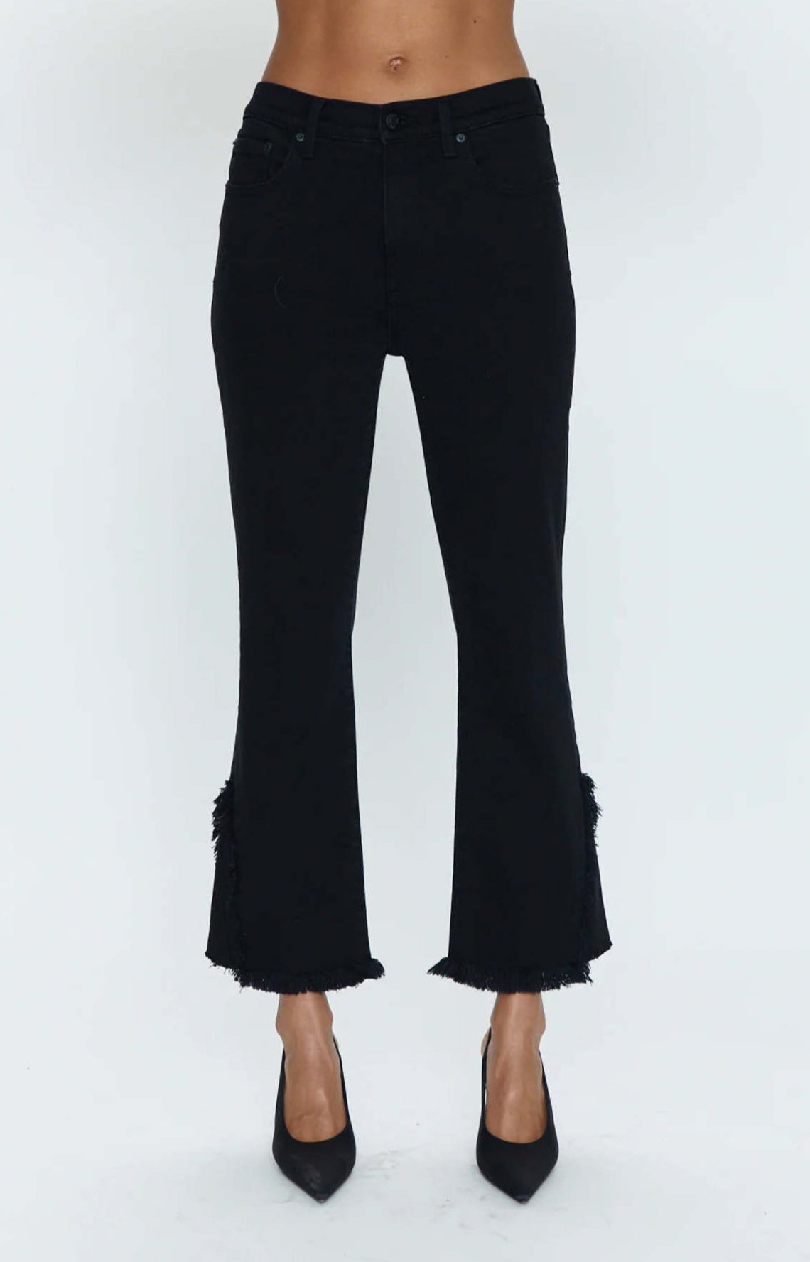 Pistola Lennon Frayed Crop - Blackbird