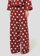 Tara Jarmon Positivo Burgundy W/White Hearts Pants