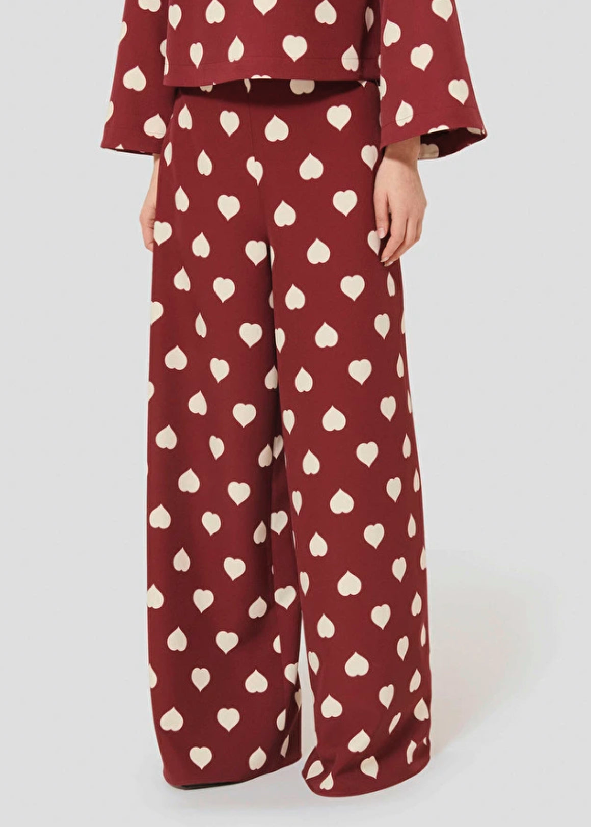 Tara Jarmon Positivo Burgundy W/White Hearts Pants