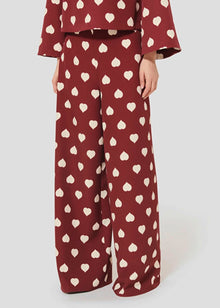 Tara Jarmon Positivo Burgundy W/White Hearts Pants
