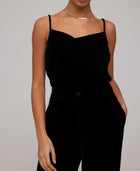 Bella Dahl Velvet Cowl Neck Camisole - Black
