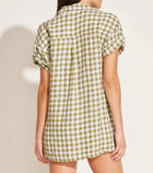 Vitamin A Tallows Linen Short - Avocado Gingham