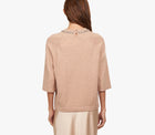 Autumn Cashmere Oversized Tee W/Rhinestone Trim - Cappuccino