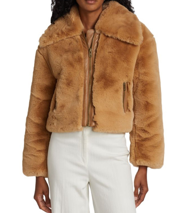 dh New York Paloma Cropped Faux Fur Jacket