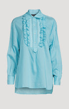 Smythe Oversized Tuxedo Shirt - Aqua