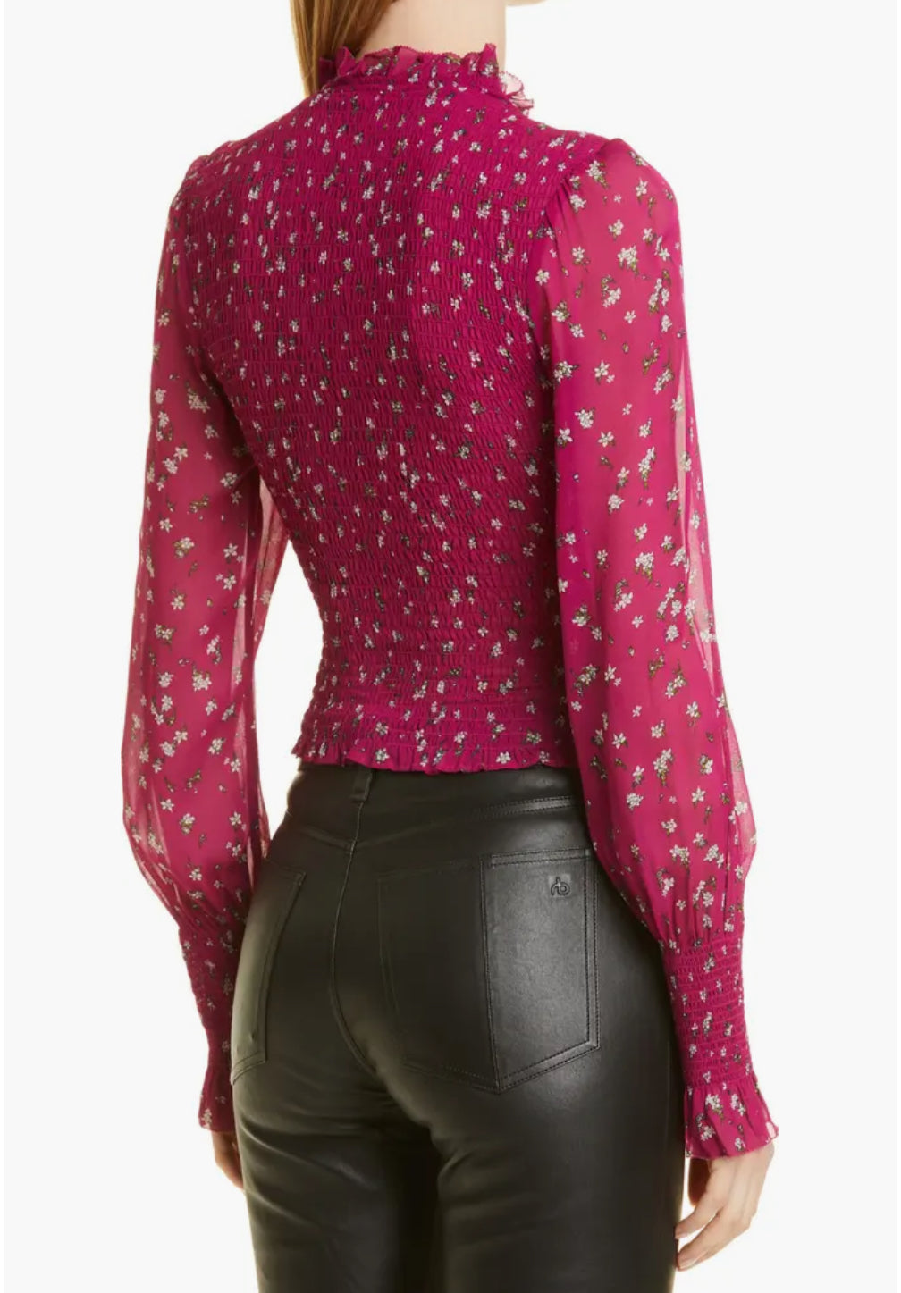 rag & bone Kayden Floral Smocked Bodice Blouse