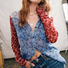 rag & bone Wyatt Patchwork Shirt - Dark Blue Floral