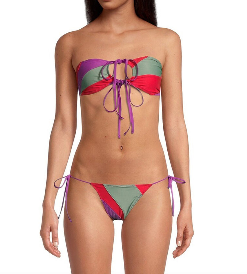 TROPIC OF C Patchwork Keyhole Bikini Top - Tropicalia