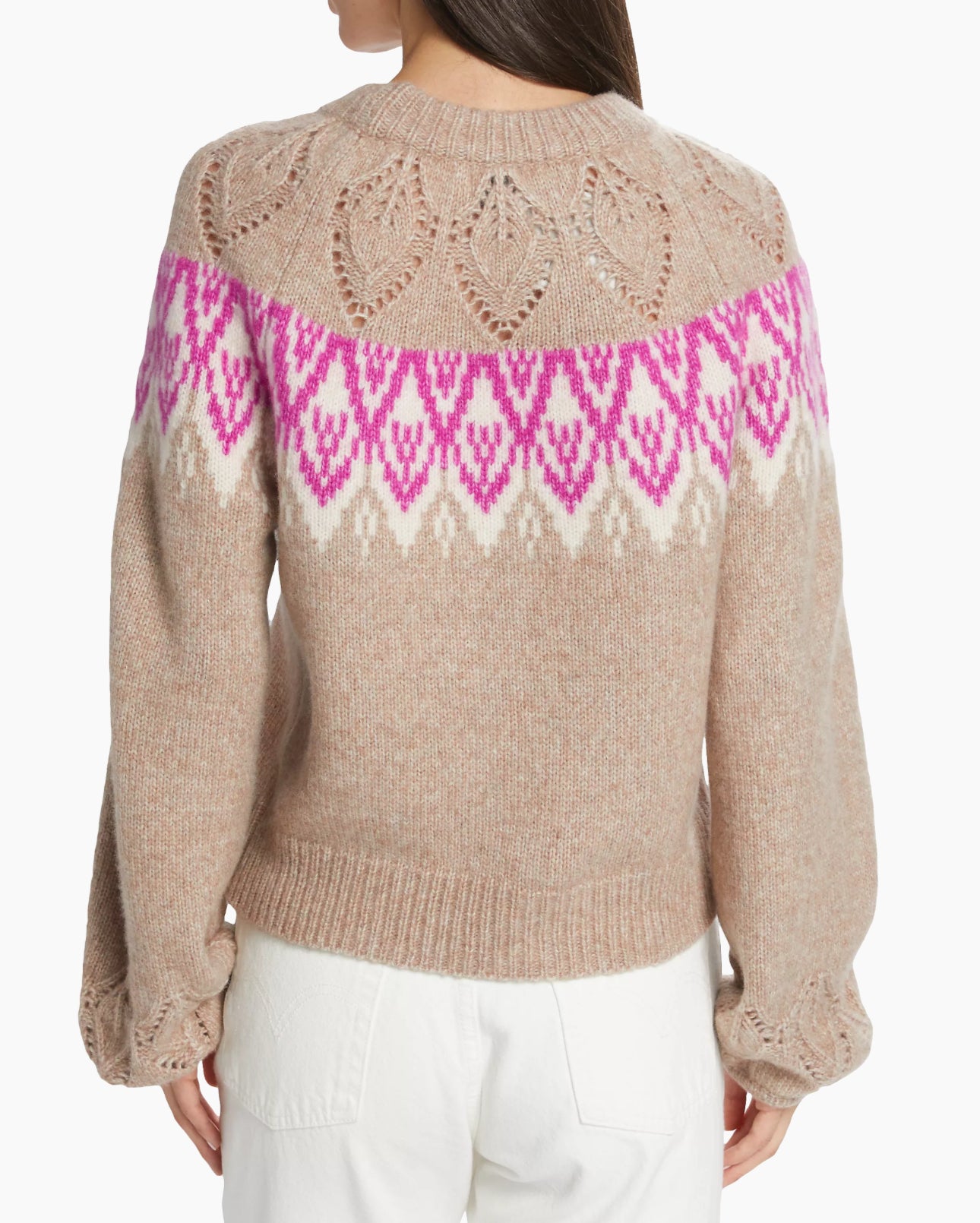 dh New York Hannah Pointelle Fair Isle-Inspired Sweater