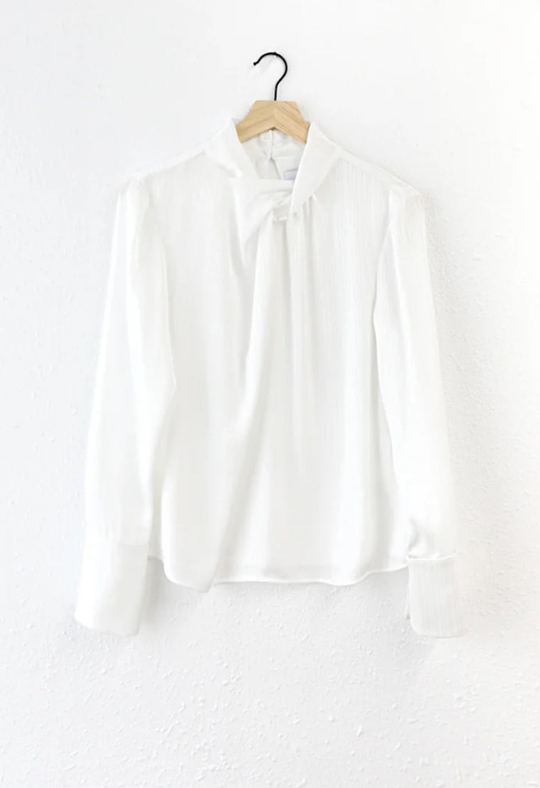 Greylin Singrid Twist Neck Blouse - White