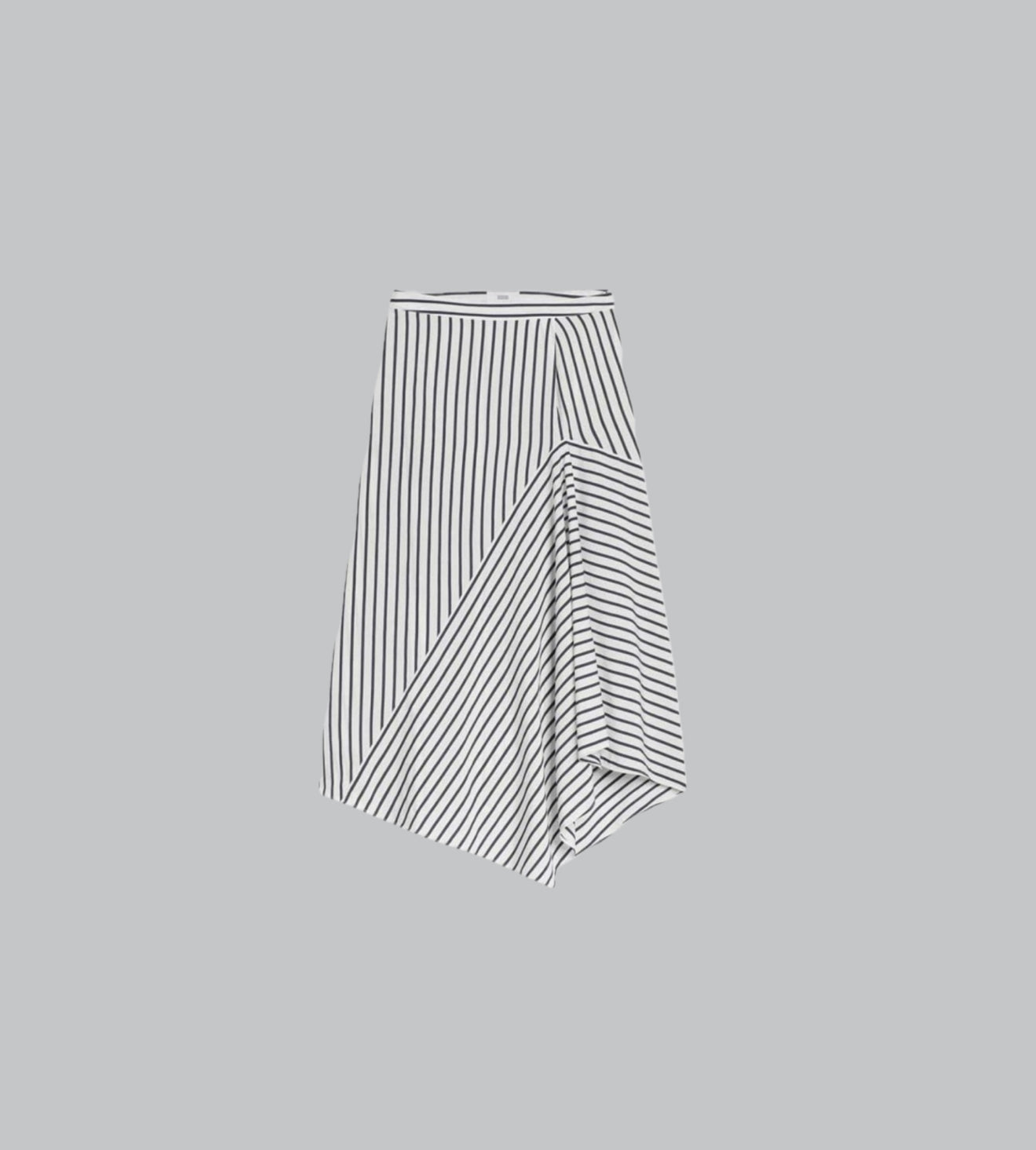 Closed Asymmetrical Striped Skirt
