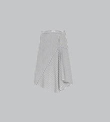 Closed Asymmetrical Striped Skirt