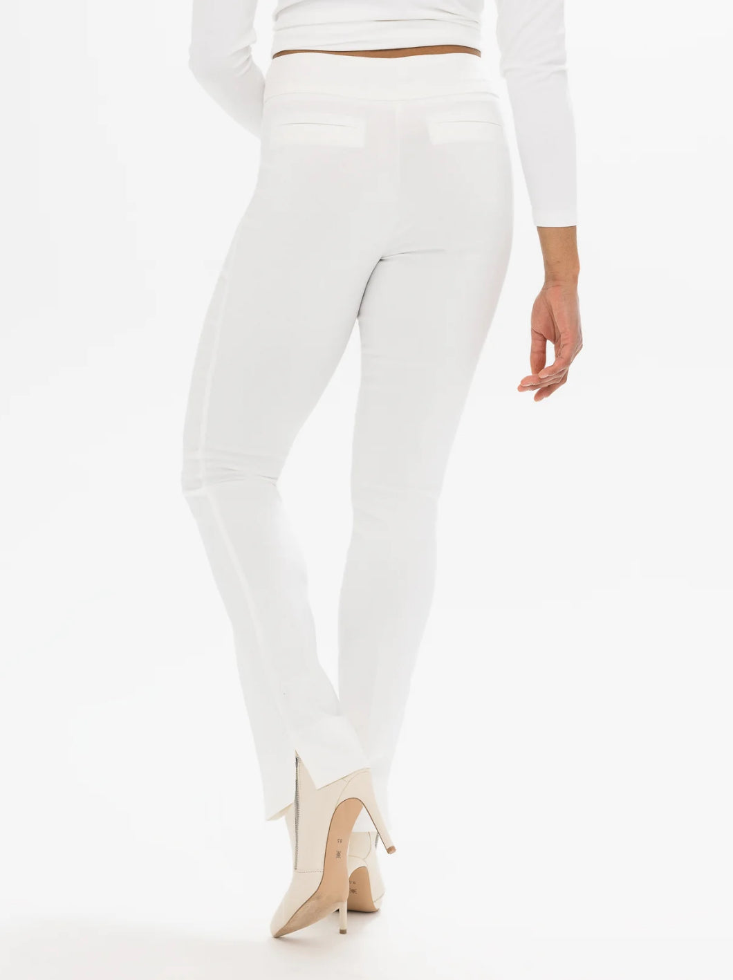 Renuar Slit Pants With 31" Inseam - Cream