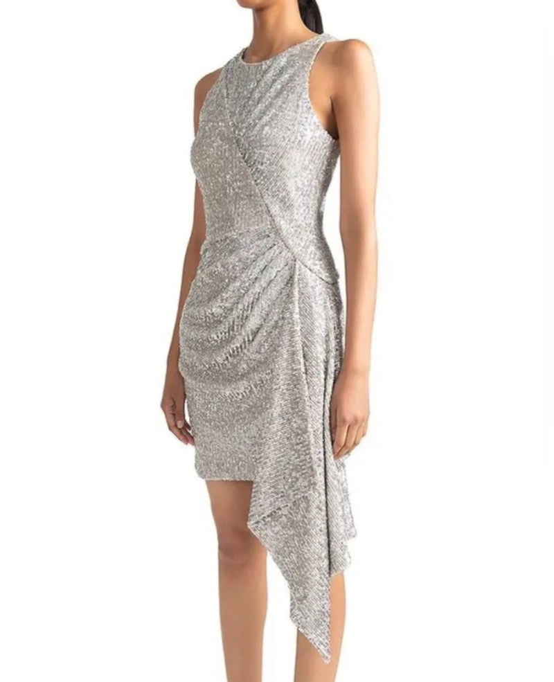 Shoshanna Banks Shimmering Dress - Silver