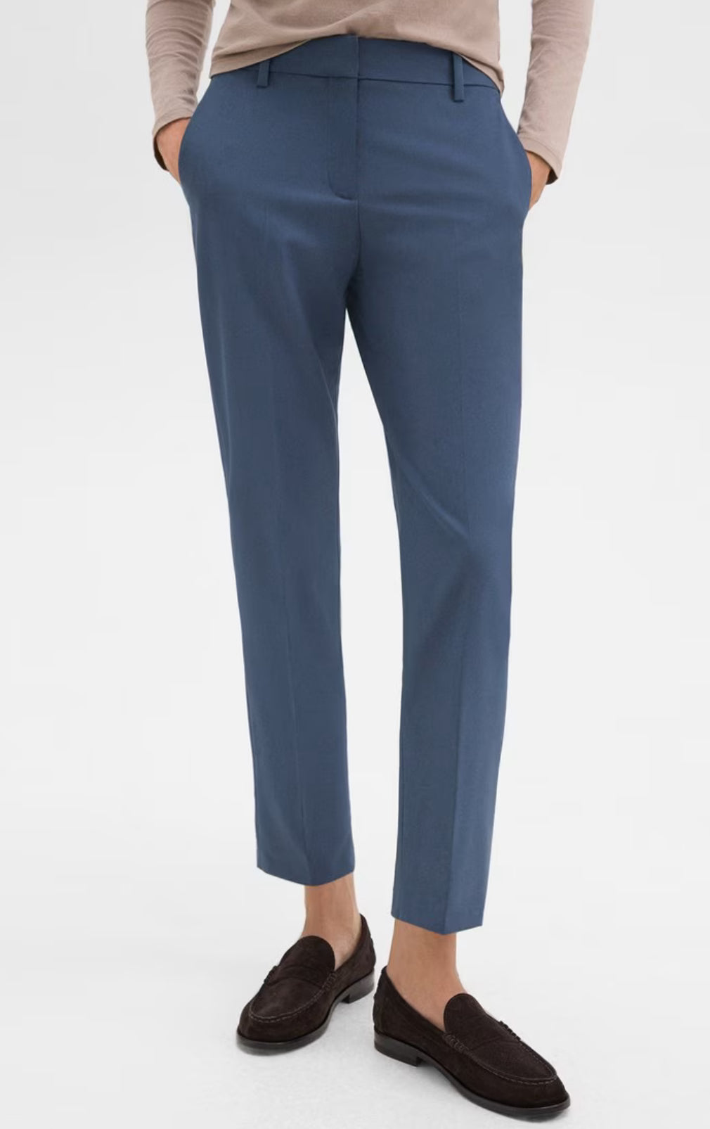 Theory Treeca Pant in Good Wool - Ash Blue