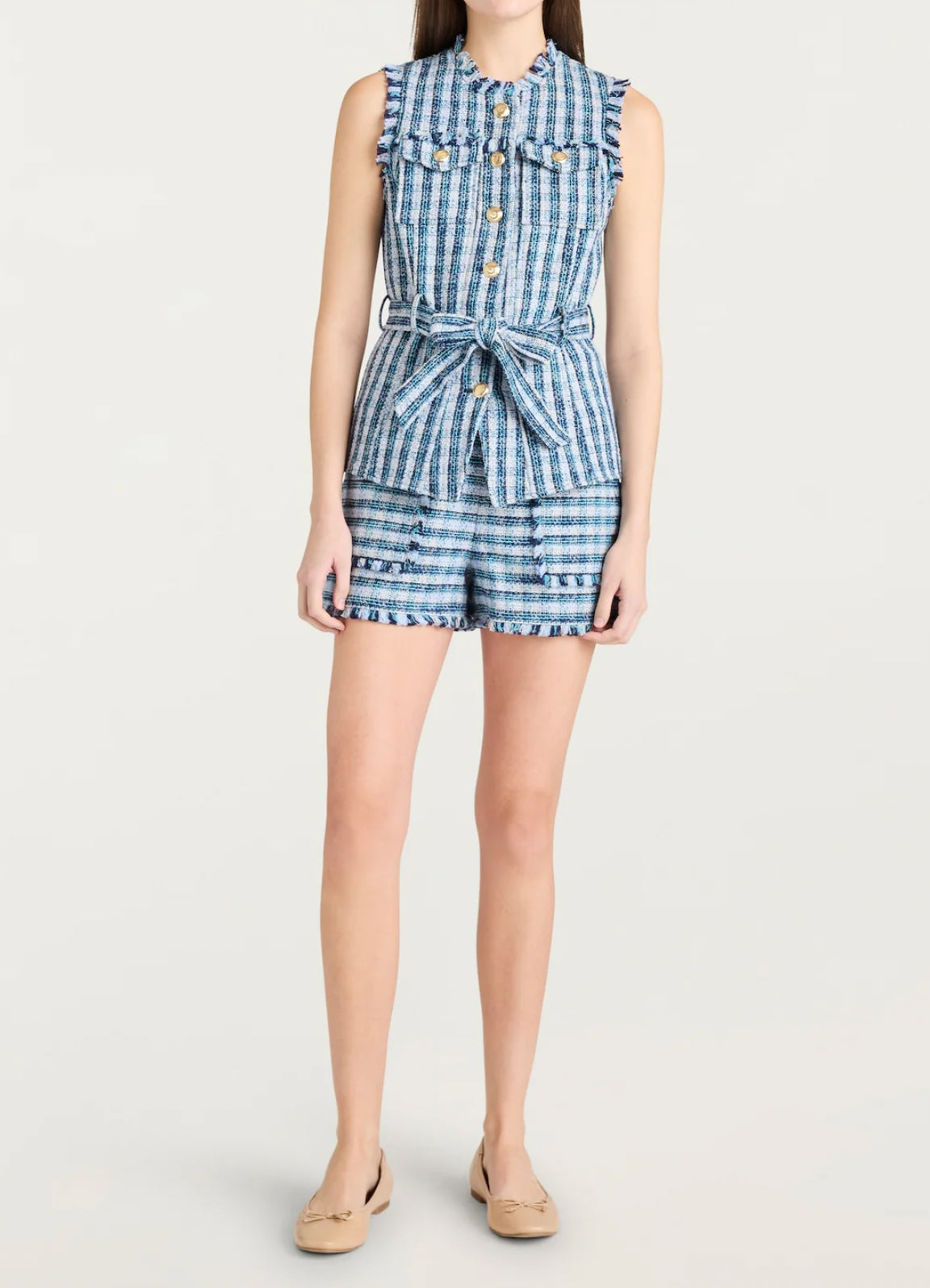 Cinq à Sept Matilda Tweed Reenee Vest - Navy Multi
