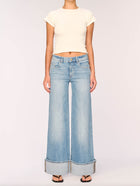 DL1961 Hepburn Wide Leg Low Rise Jean - Ravello