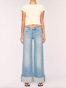 DL1961 Hepburn Wide Leg Low Rise Jean - Ravello