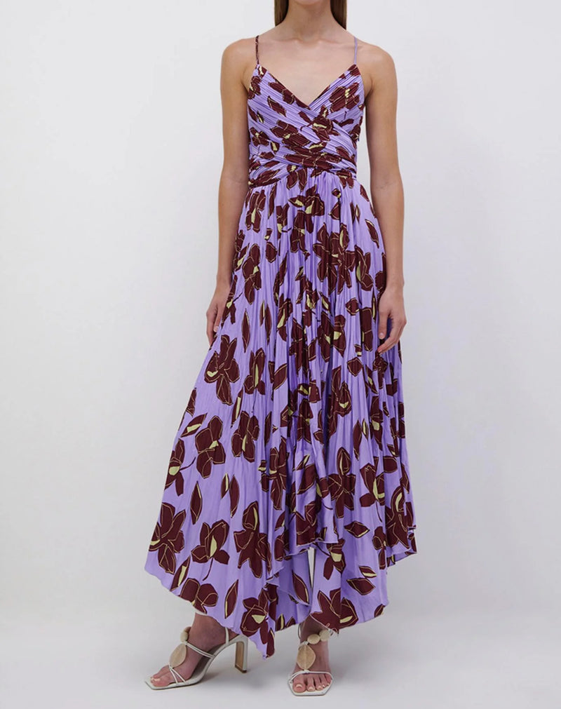 SIMKHAI Portia Midi Dress - Lavender Print