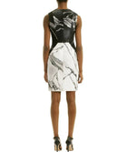 Robert Rodriguez Carrara Contrast Marble Print Dress