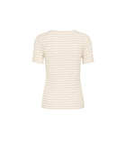 ICHI Cella Stripe T-Shirt - Oatmeal