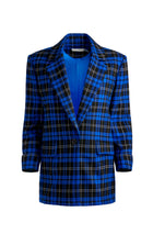 Alice + Olivia Ashley Oversized Blazer - Schoolgirl Plaid Sapphire