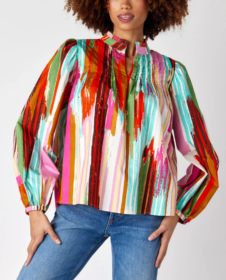 Crosby By Mollie Burch Gabby Blouse- Vintage Ikat