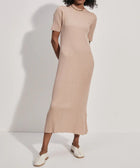 Varley Maeve Rib Knit Midi Dress - Warm Taupe