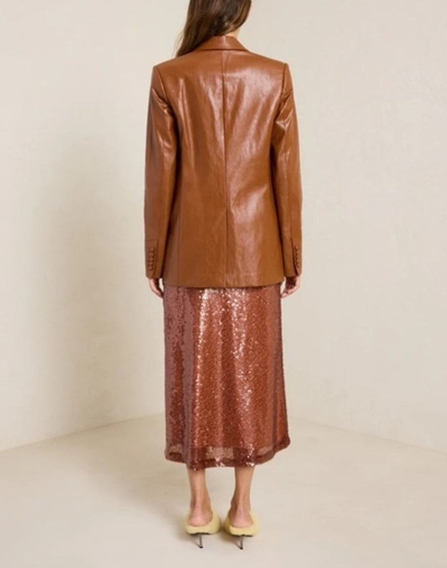 A.L.C. Dakota Vegan Leather Jacket - Cognac