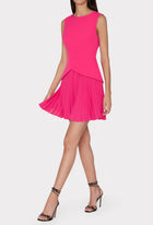MILLY Haddy Pleated Mini Dress - Pink