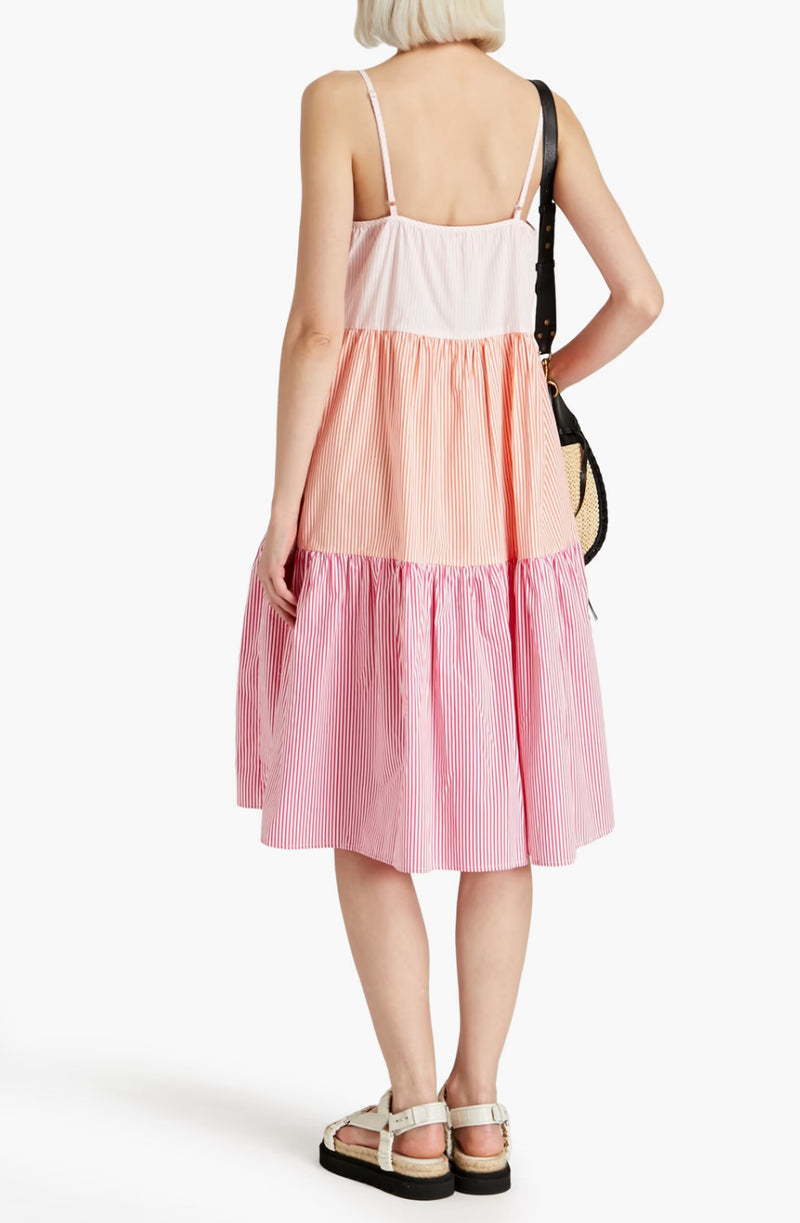 Solid & Striped The Addison Tiered Striped Dress - Sorbet