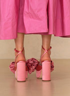 Loeffler Randall Kiki Satin Platform Sandals - Blush
